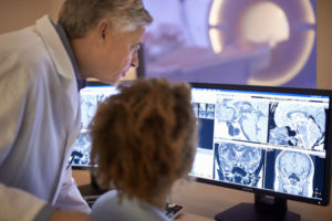 Radiologist interpreting MRI
